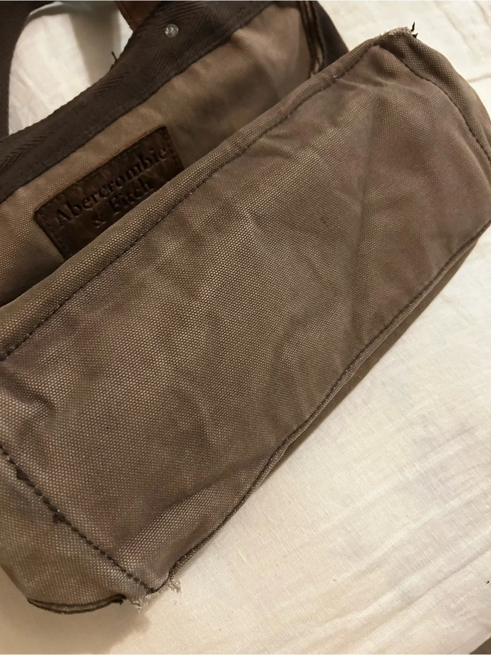Abercrombie & Fitch Ragged Brown Canvas Tote Bag